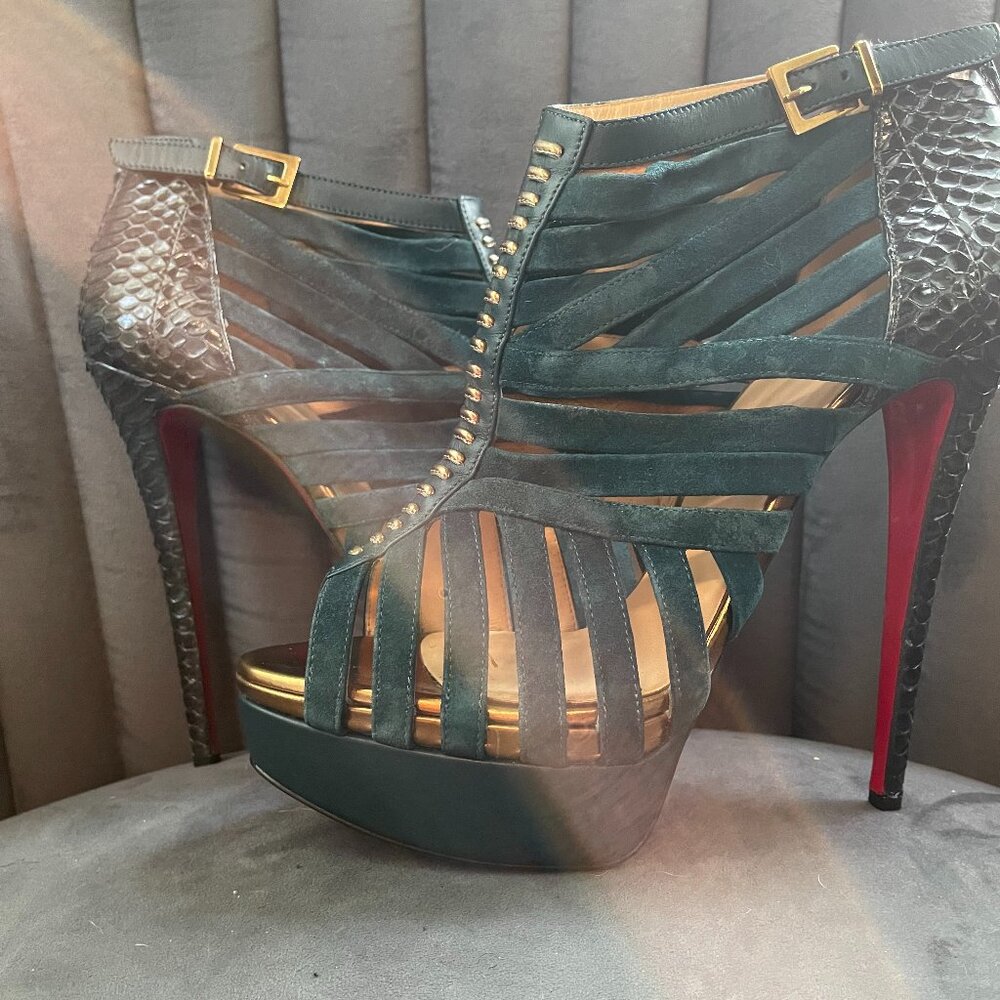 Christian Louboutin Karina Water Snake Booties
